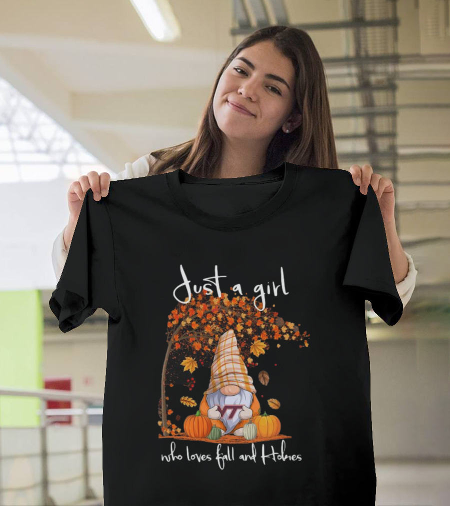 Just a Girl Who Loves Fall and Hokies T-Shirt
