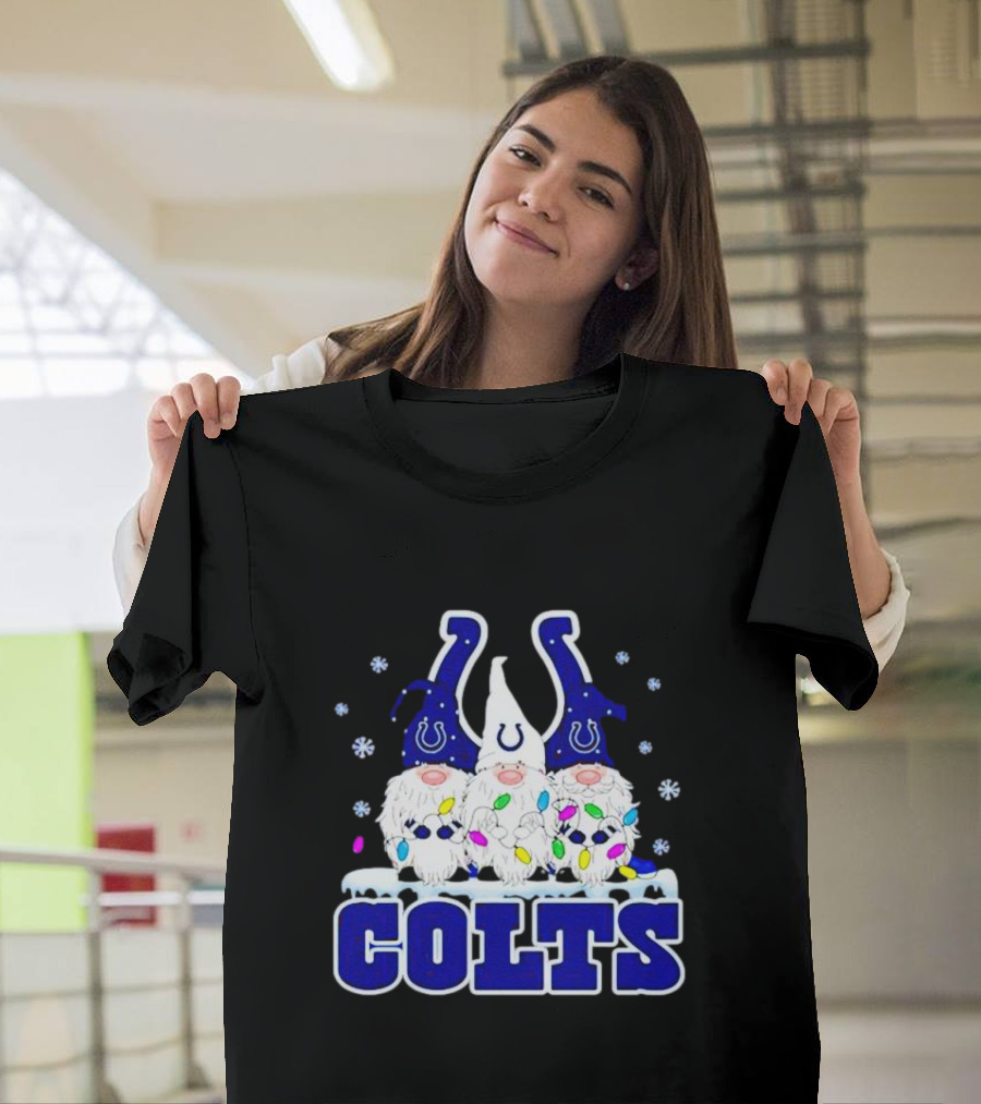 Indianapolis Colts Christmas Gnomes Football T-Shirt