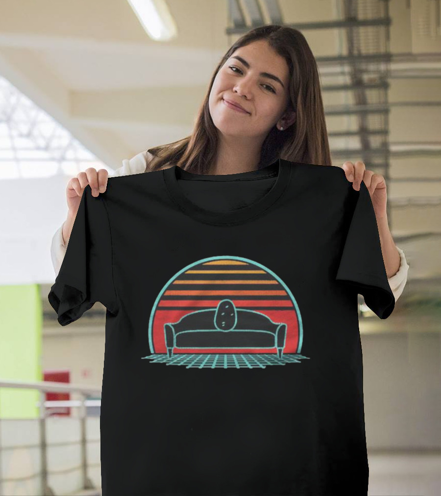 Retro 80s Style Couch Potato Vaporwave Aesthetic T-Shirt