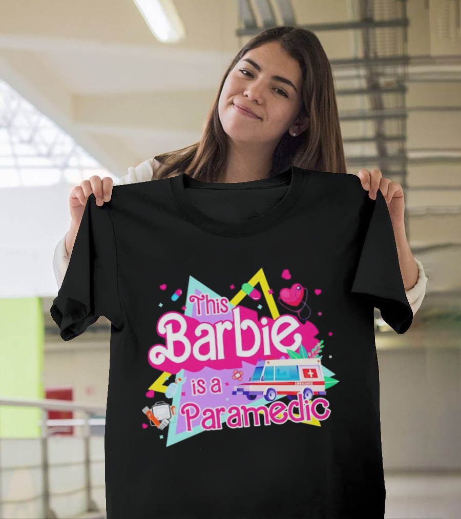 This Barbie is a Paramedic with Ambulance and Medical Icons T-Shirt
