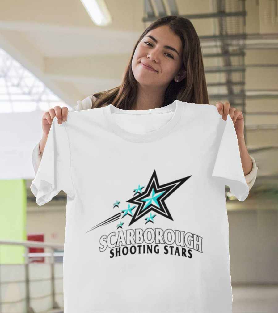 Scarborough Shooting Stars Logo with Teal and Black Starburst T-Shirt