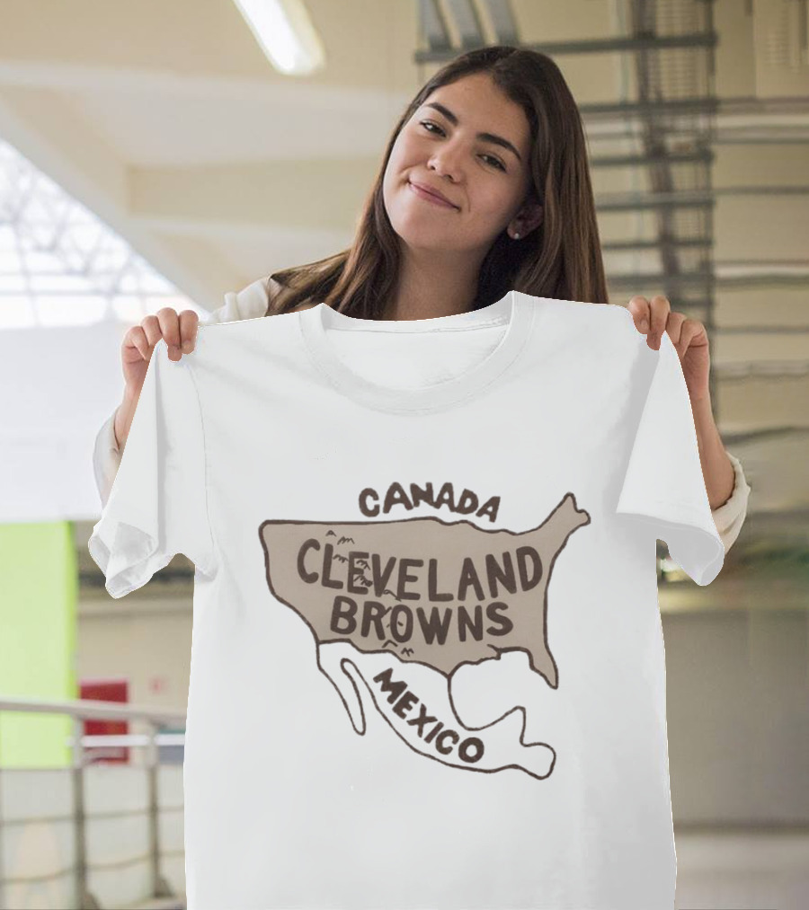 Cleveland Browns Canada Mexico Map T-Shirt