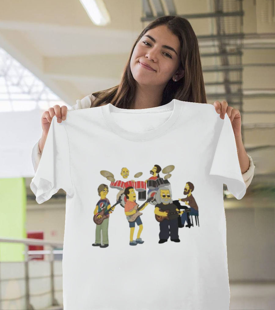 Grateful Dead Simpsons Band Cartoon Characters T-Shirt