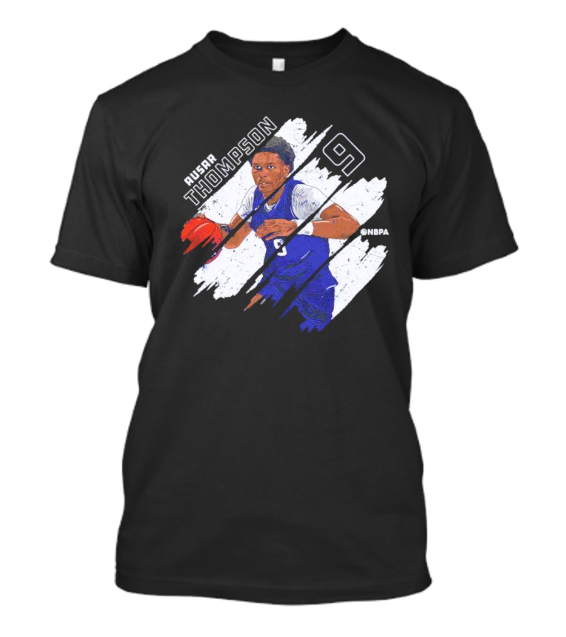 Ausar Thompson 9 Detroit Basketball Stripes NBPA T-Shirt