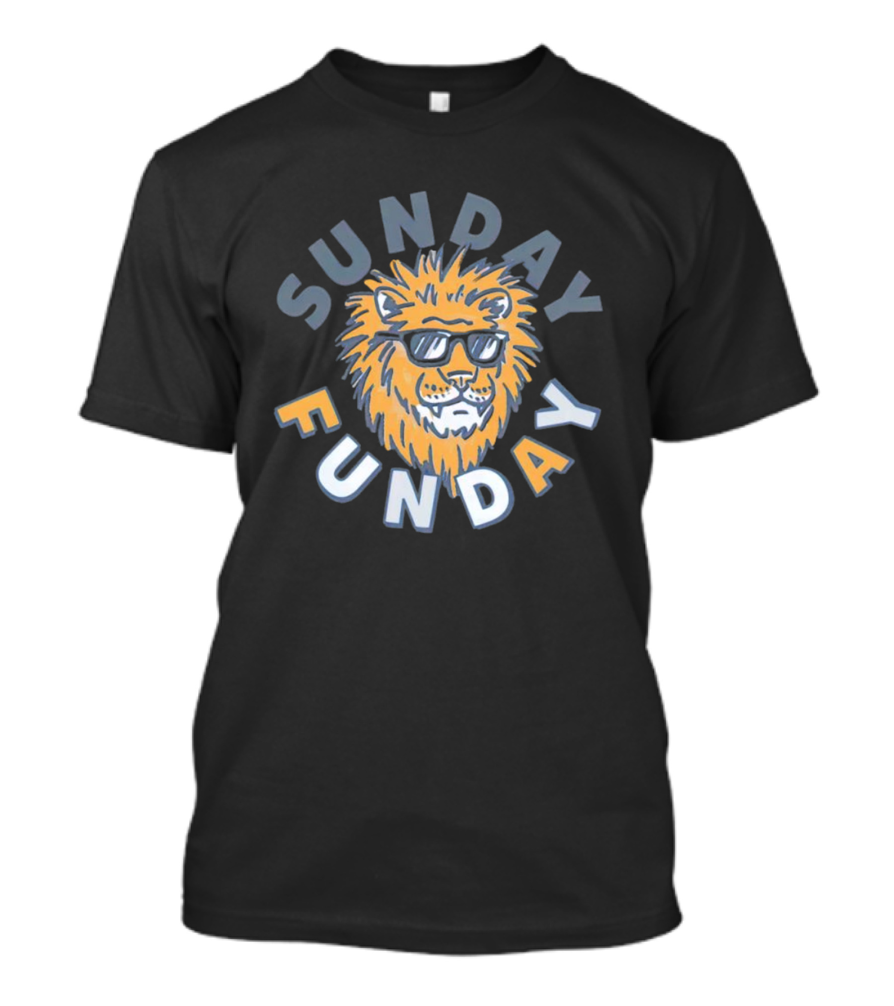 Sunday Funday Cool Sunglasses Lion Detroit Football T-Shirt