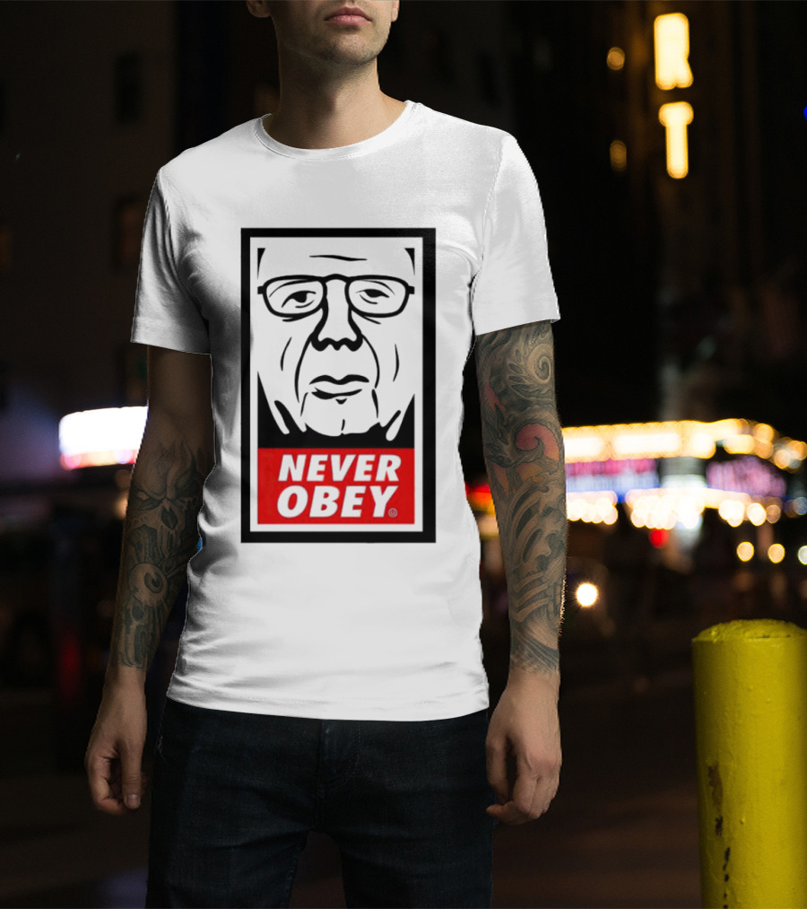Never Obey Large Graphic Face T-Shirt
