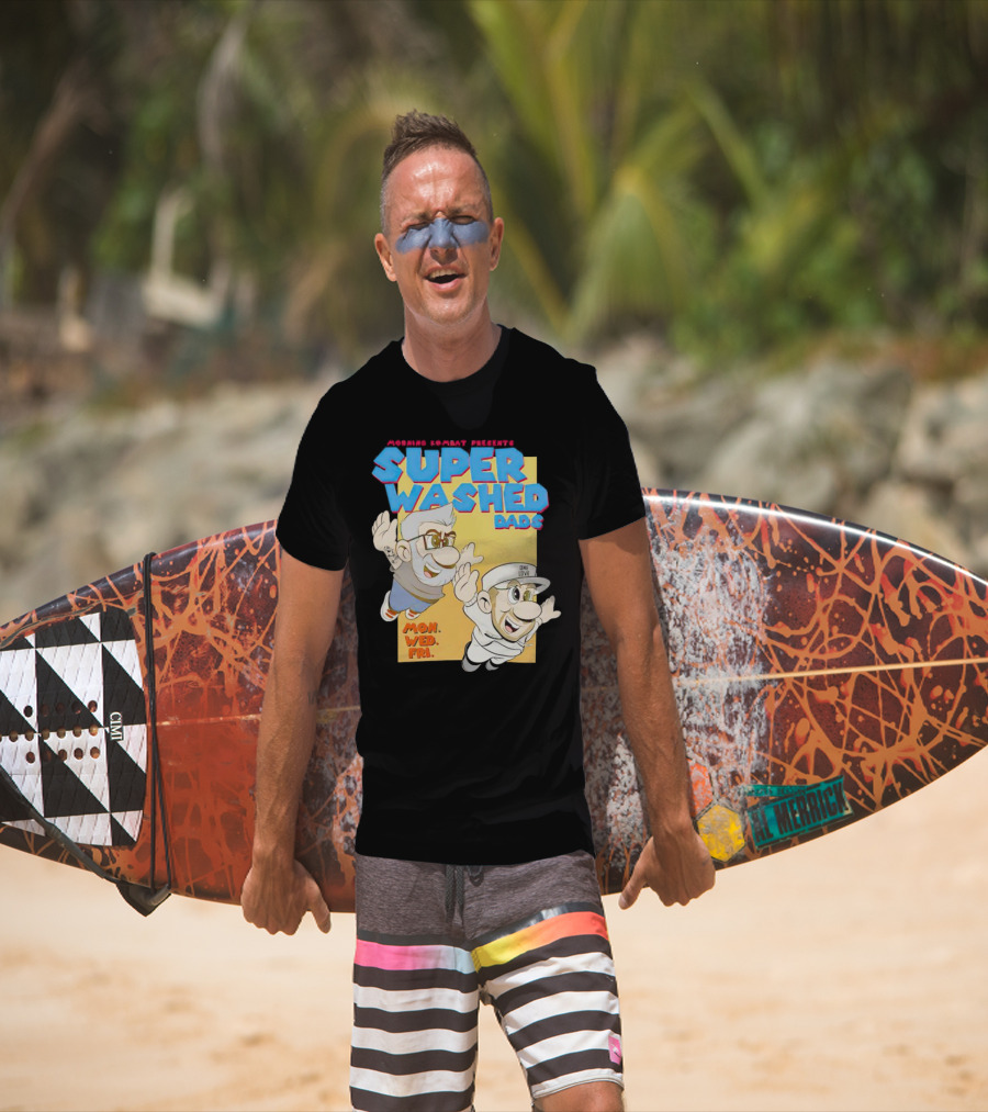 Morning Kombat Presents Super Washed Dads Mon Wed Fri T-Shirt