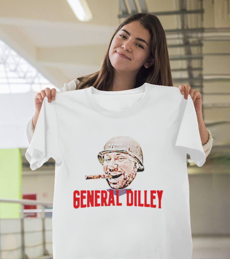 General Dilley The Dilley Show Iconic Helmeted Figure with Cigar T-Shirt