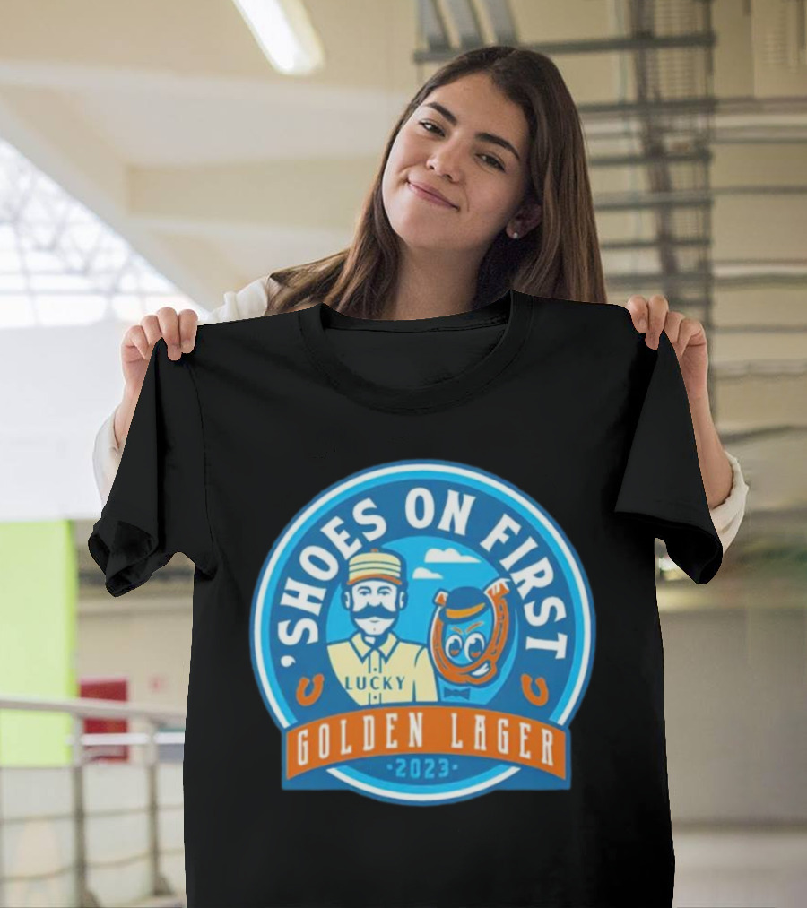 'Shoes On First Lucky Golden Lager 2023' T-Shirt
