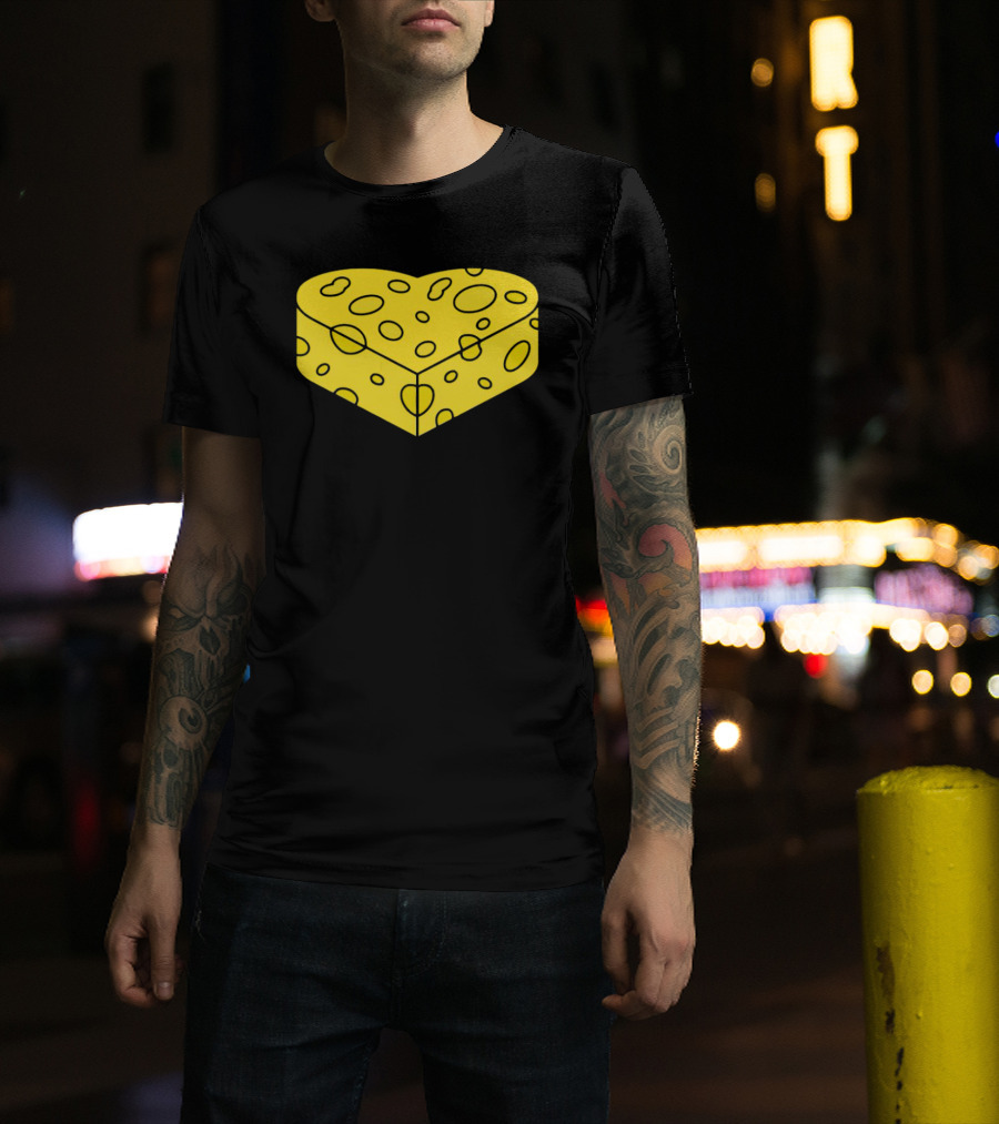 Cheesehead Love Heart-Shaped Cheese Block T-Shirt