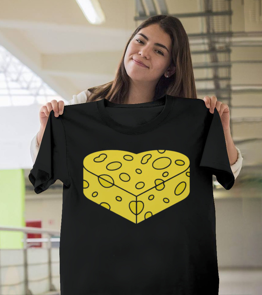 Cheesehead Love Heart-Shaped Cheese Block T-Shirt
