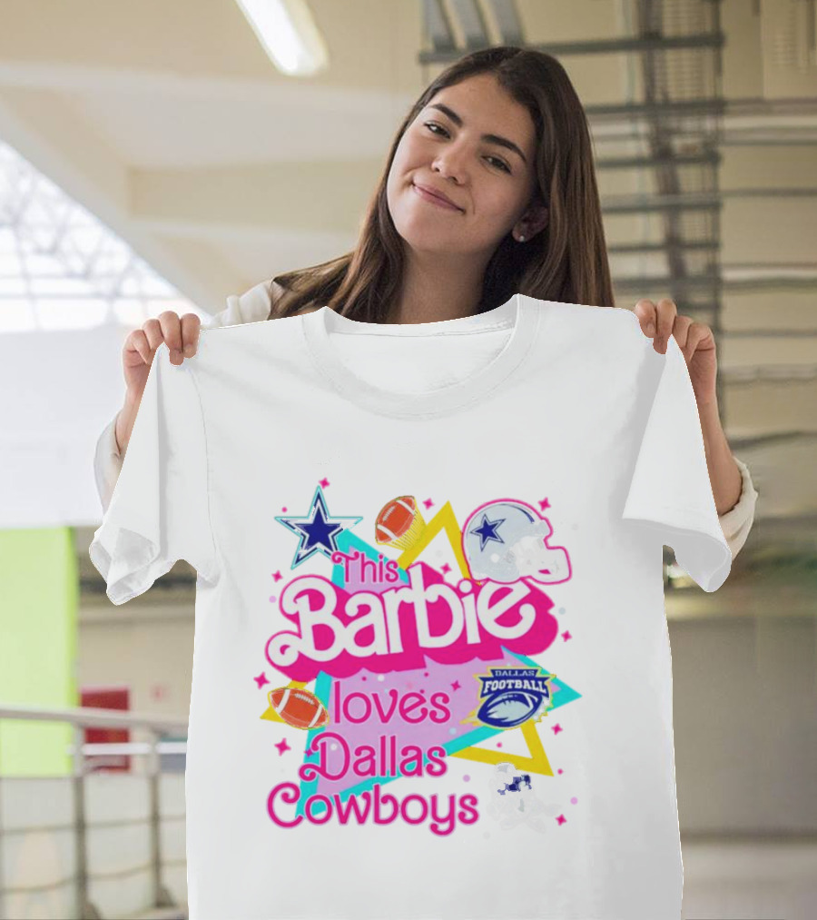 This Barbie Loves Dallas Cowboys Star Helmet Football T-Shirt