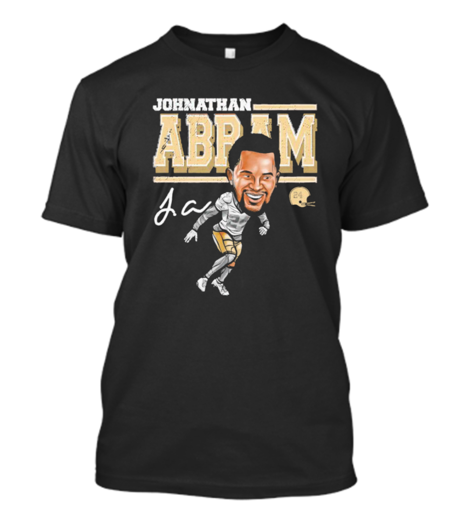 Johnathan Abram Caricature Ja Signature With Football Helmet 24 T-Shirt