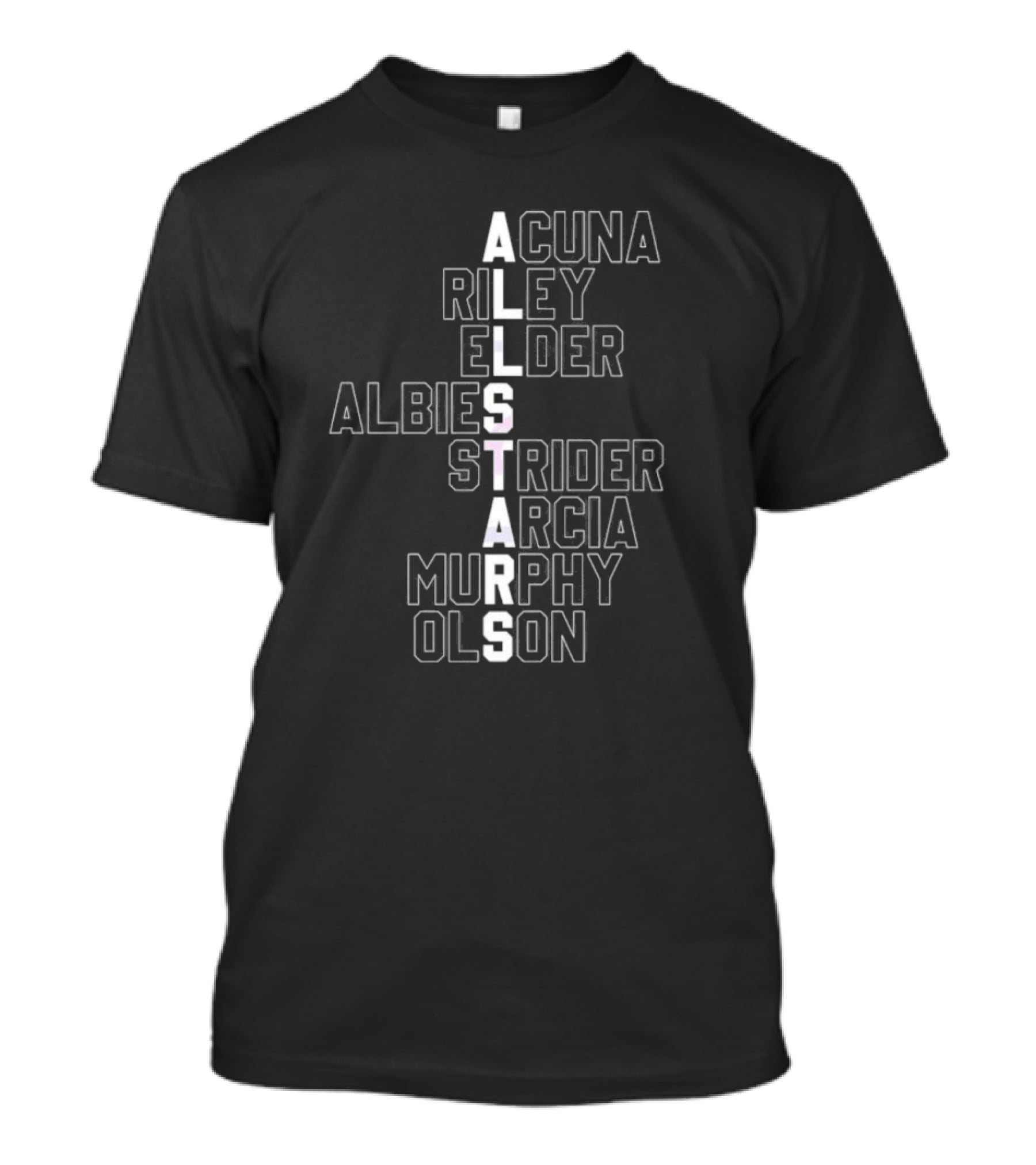 Atlanta Braves All-Stars Acuna Riley Elder Albies Strider Arcia Murphy Olson T-Shirt