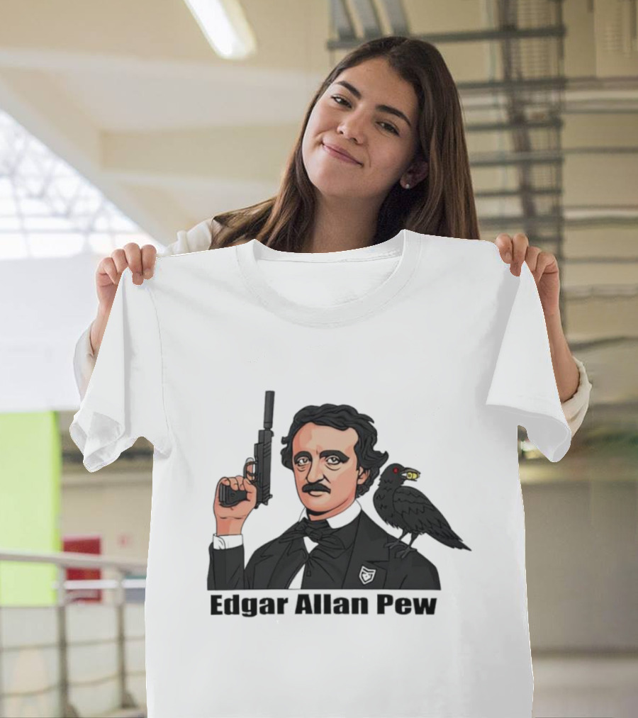 Edgar Allan Pew Raven Gun T-Shirt