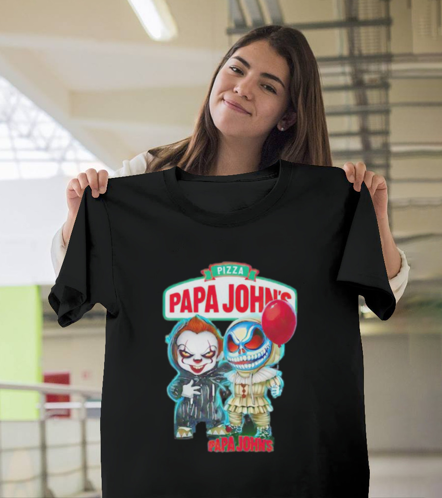 Papa John’s Pennywise Jack Skellington Halloween Pizza Balloon T-Shirt