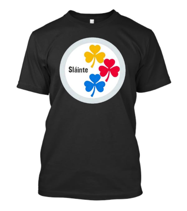 Sláinte Steelers Irish Shamrock Symbols T-Shirt
