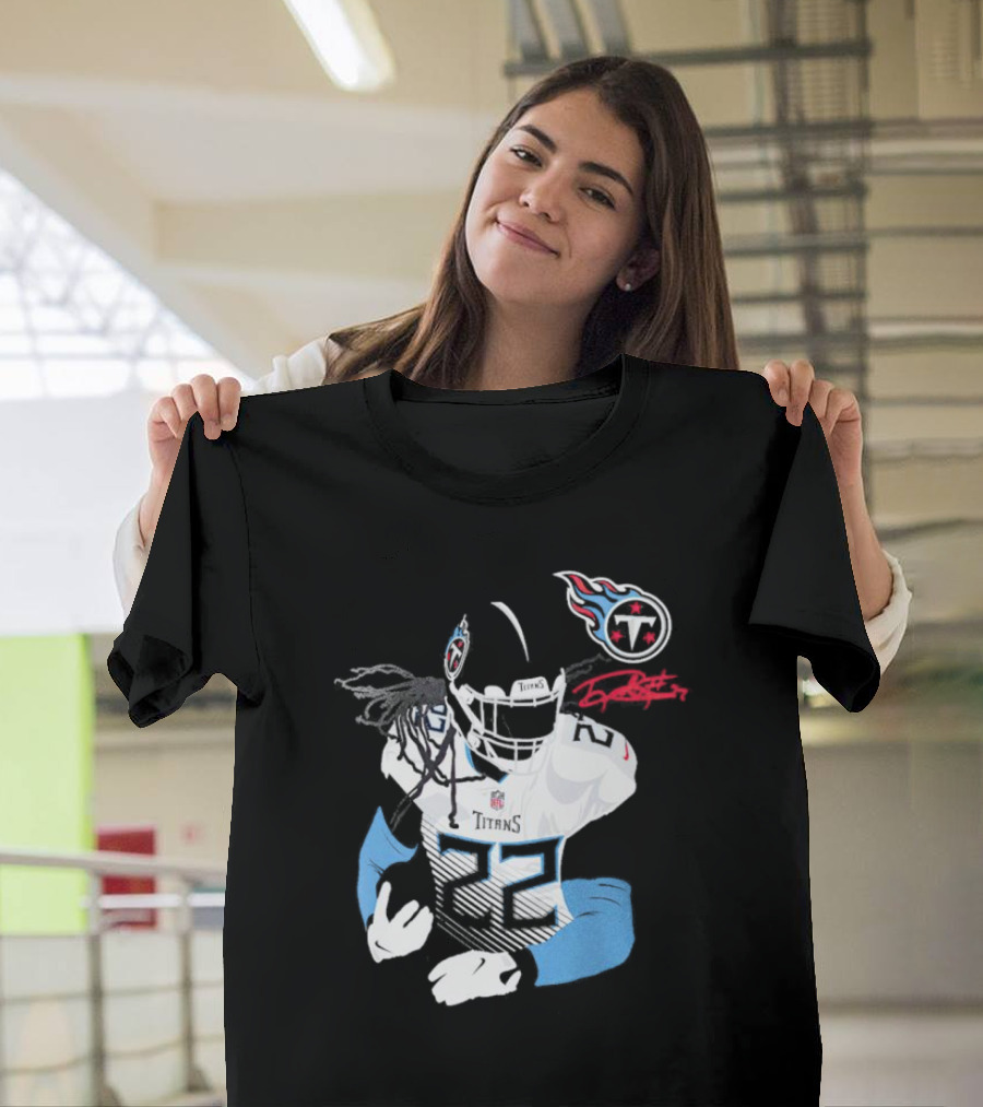 Tennessee Titans Derrick Henry 22 Signature NFL Football Player T-Shirt