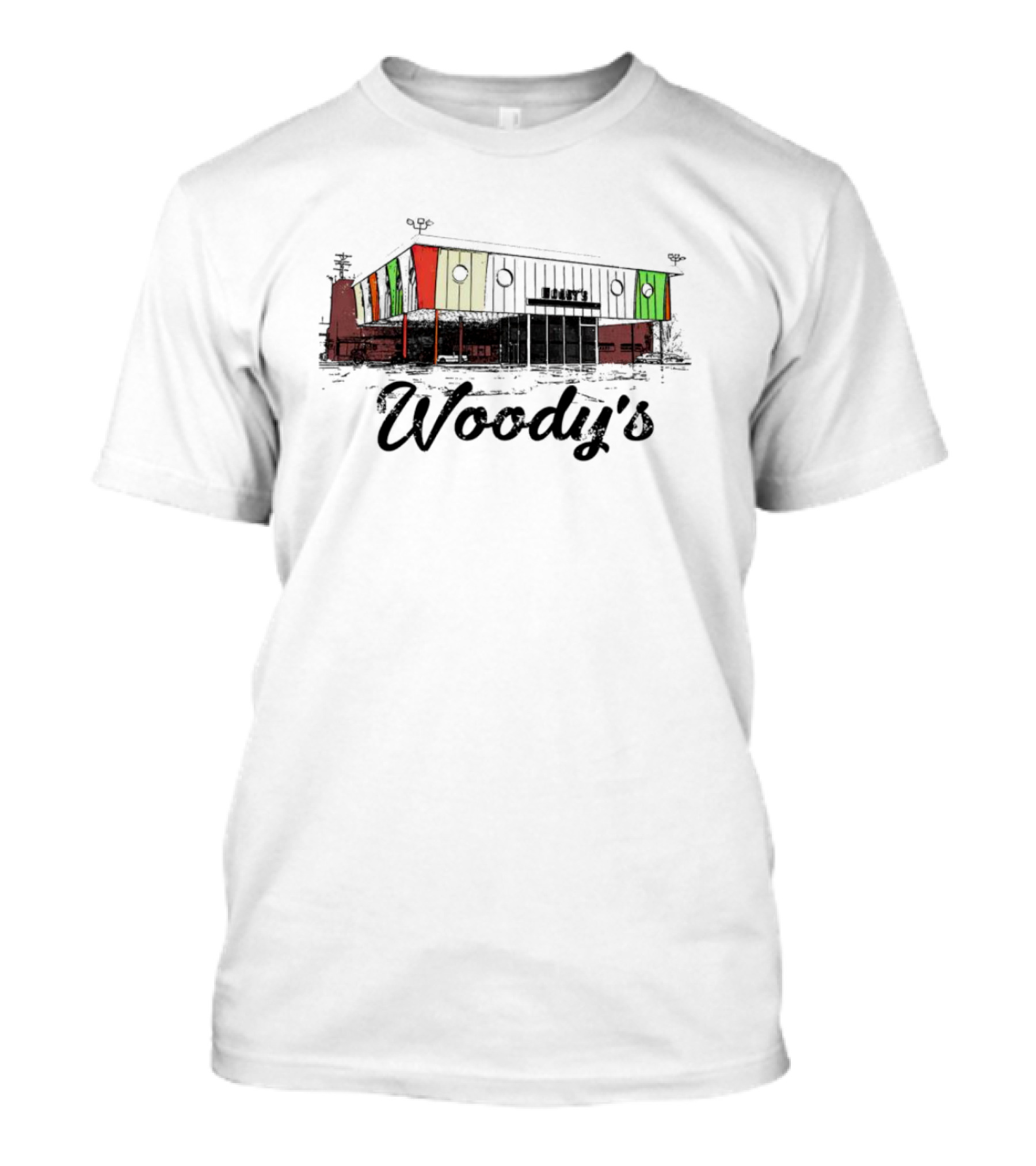 Woody’s West Carrollton Iconic Colorful Building T-Shirt