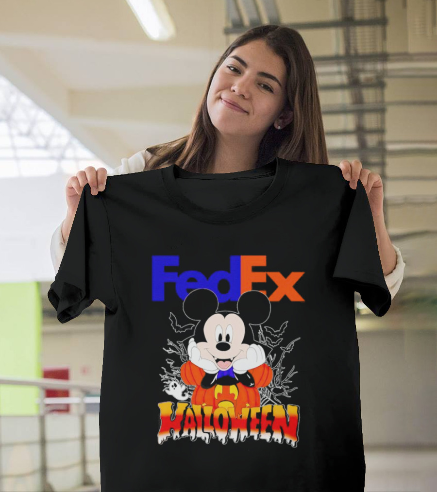 FedEx Mickey Mouse Halloween Pumpkin T-Shirt