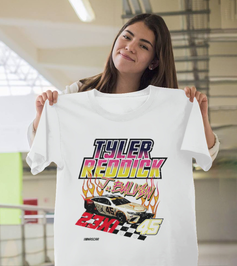 Tyler Reddick J Balvin 23XI Racing NASCAR 45 Flames T-Shirt