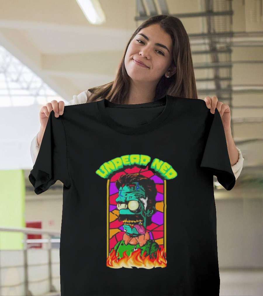 Undead Ned Zombies Flame Cartoon T-Shirt