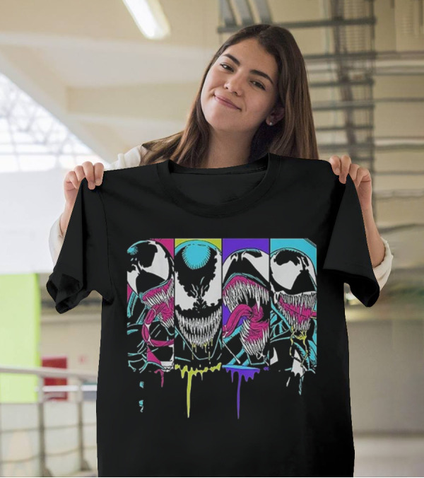Retro Vintage Venom Symbiote Spider-Man Pop Art Panels T-Shirt