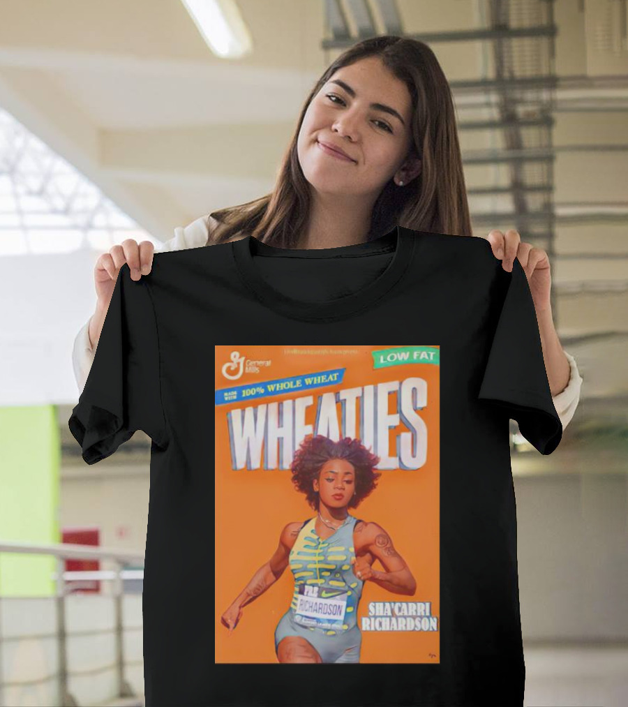 Sha’carri Richardson On Wheaties Box General Mills 100% Whole Wheat Low Fat T-Shirt
