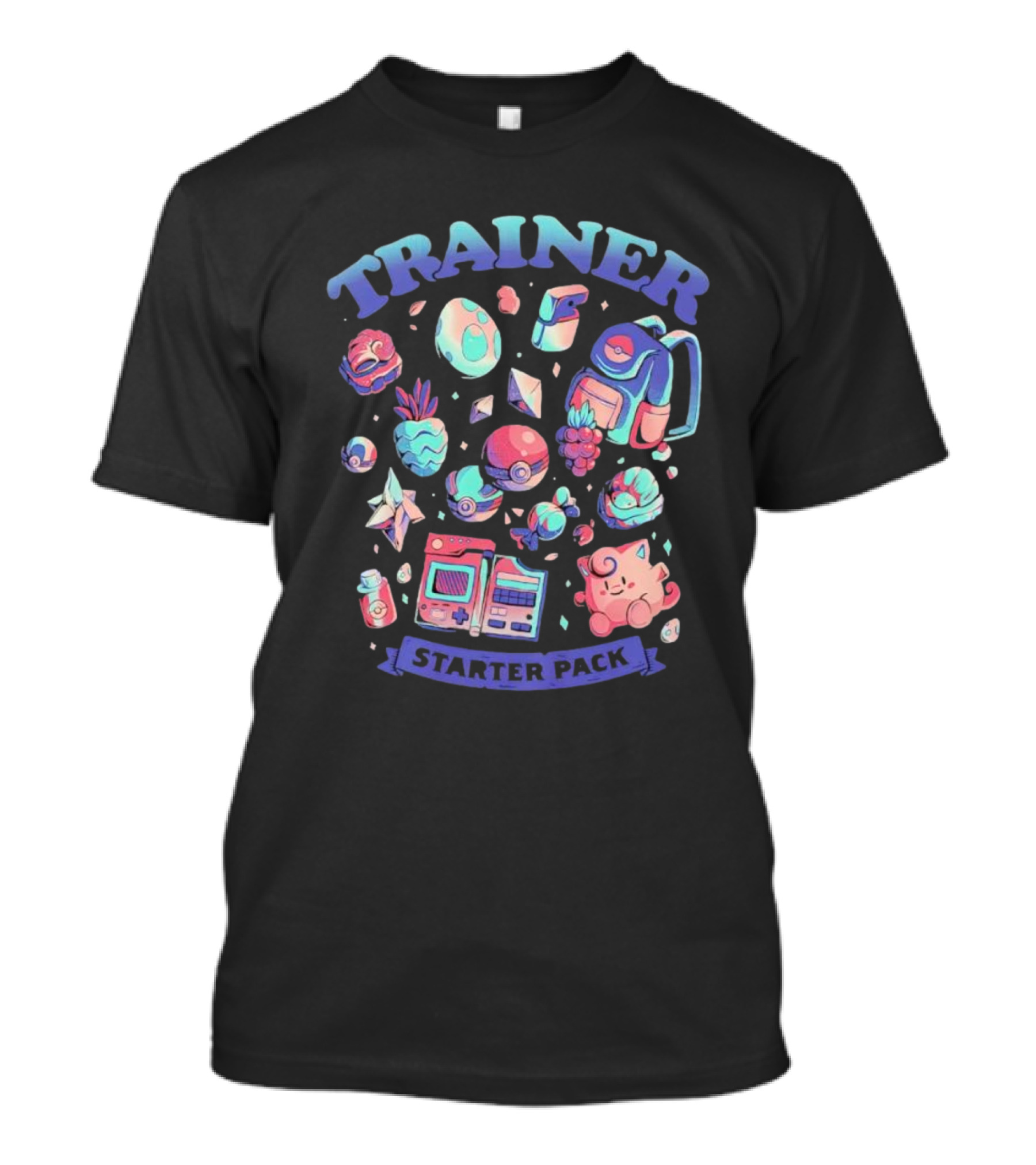 Trainer Starter Pack Pokeballs Pokemon Items And Clefairy T-Shirt