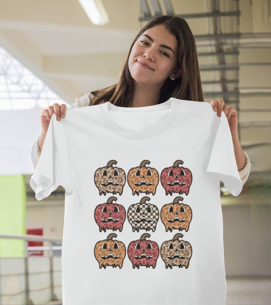 Cute Halloween Pumpkin Pattern T-Shirt