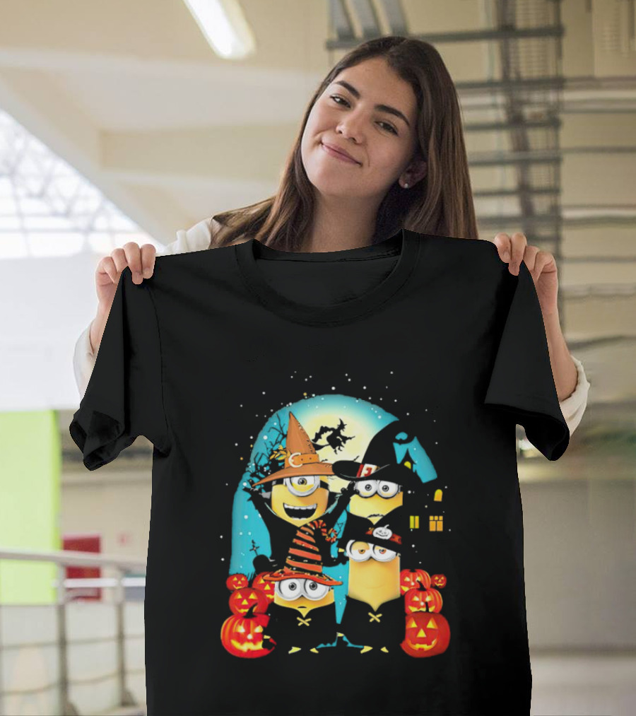 Minions Halloween Night Pumpkin Witch Costumes T-Shirt