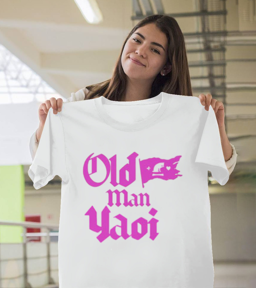 Old Man Yaoi Pink Gothic Text T-Shirt