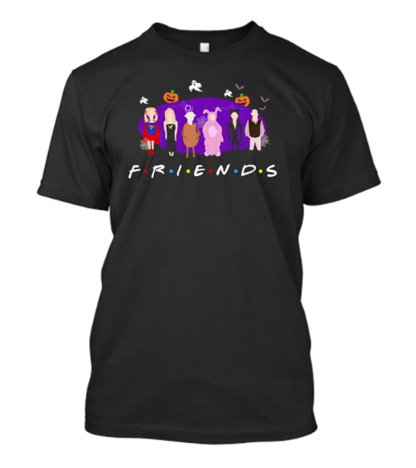 F.R.I.E.N.D.S Halloween Costumes With Pumpkins Ghosts Bats T-Shirt