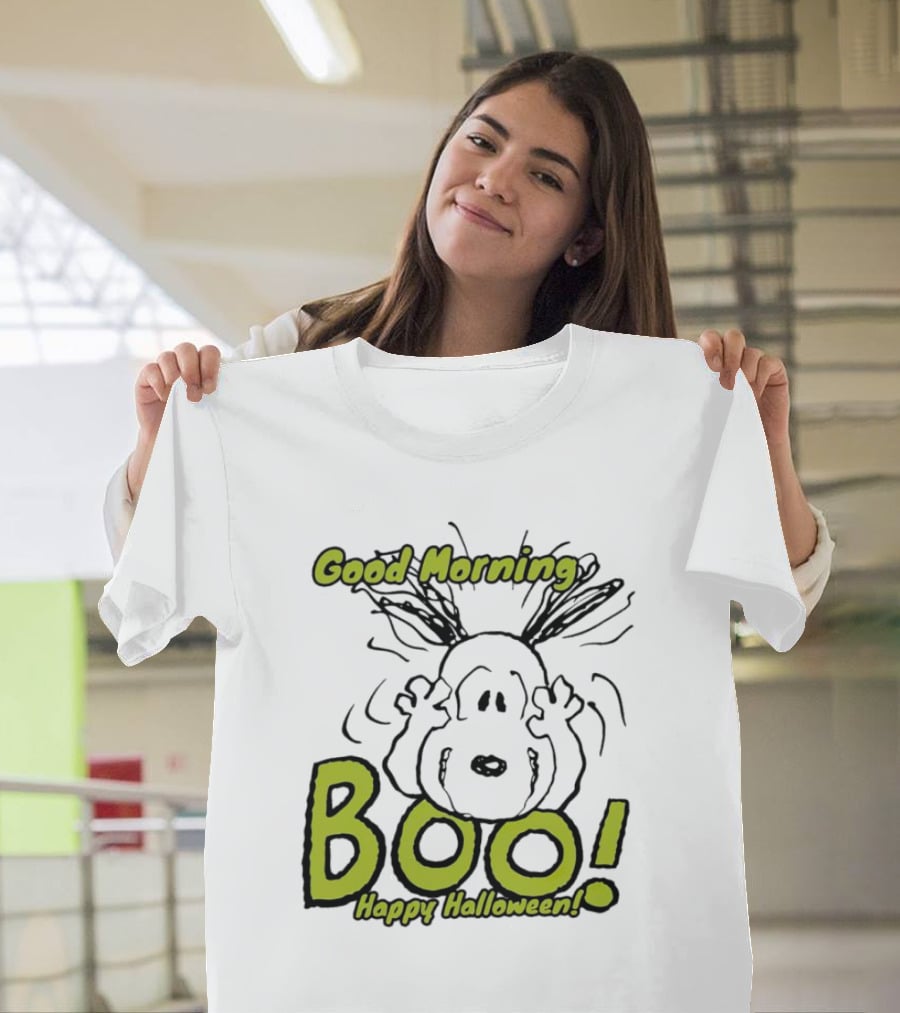 Good Morning Boo Happy Halloween Snoopy T-Shirt