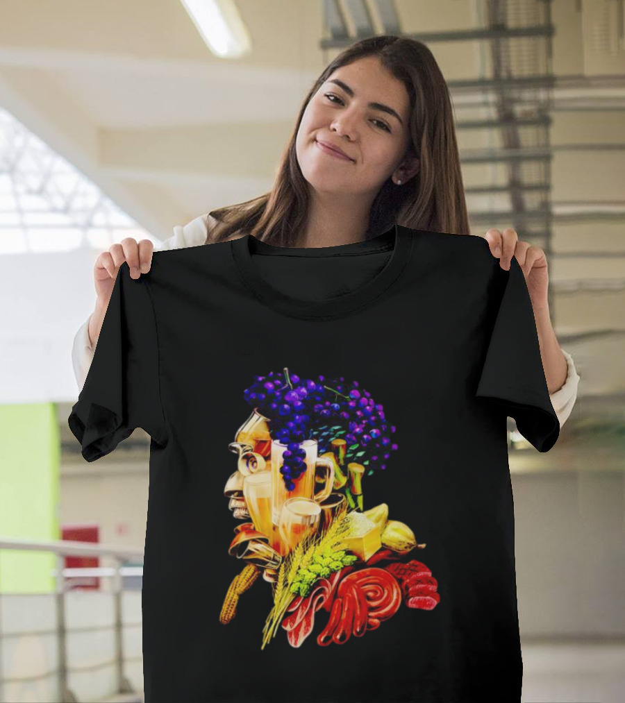 Toru Yano Damashie Baroque Food Face With Grapes And Wheat T-Shirt