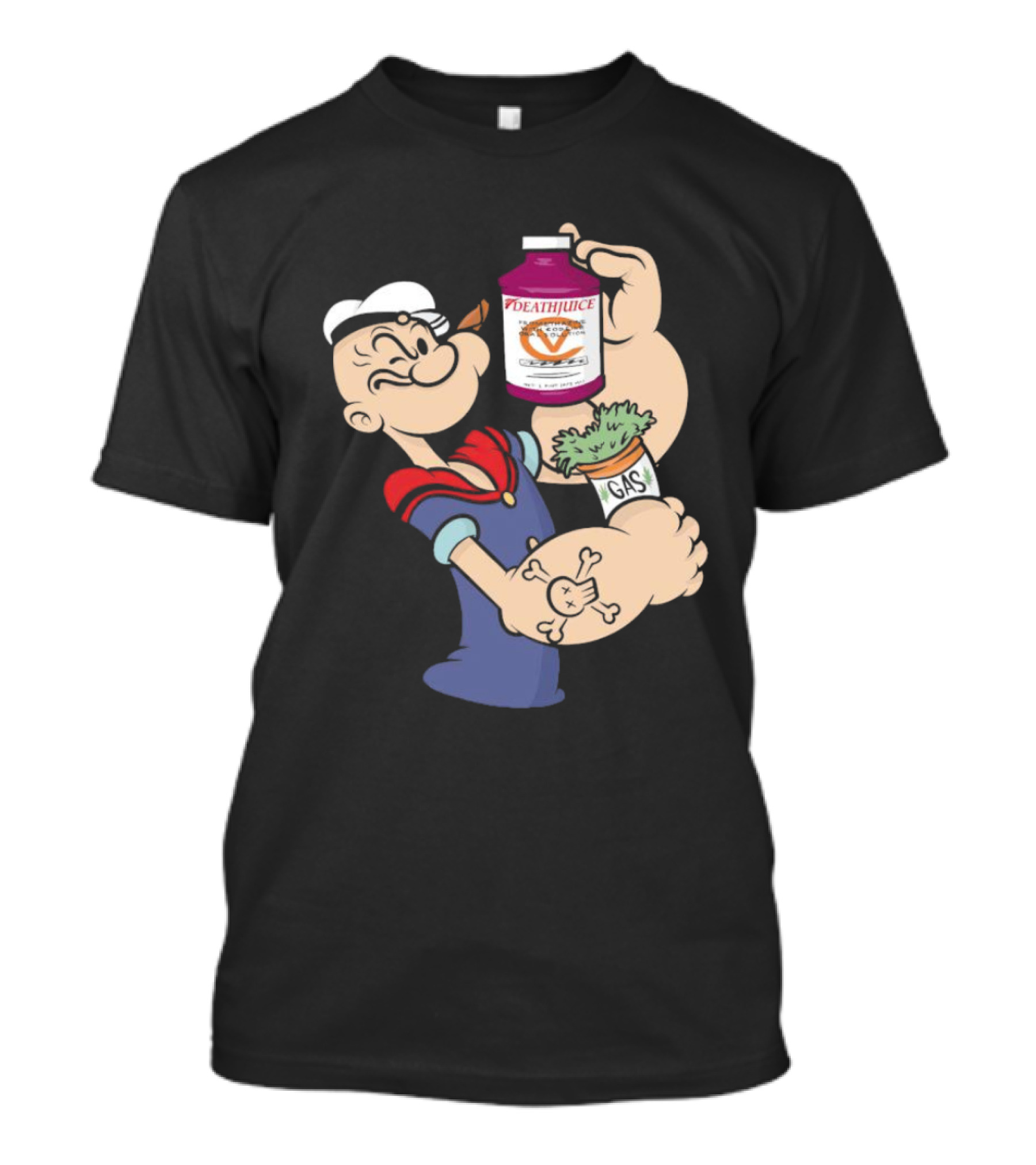 Popeye Death Juice Gas Spinach Tattoo T-Shirt