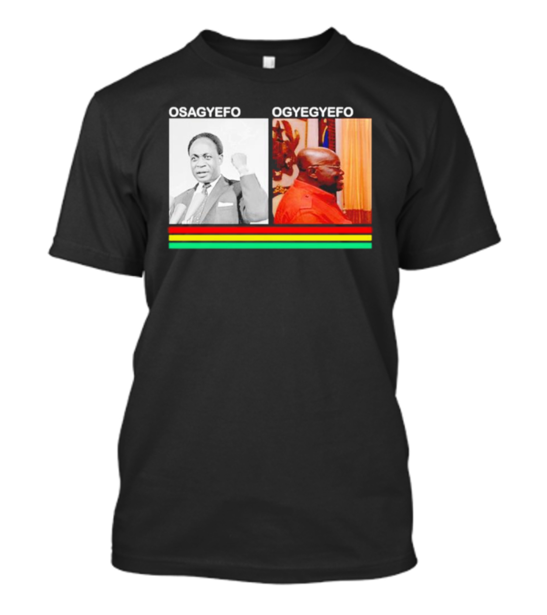 Osagyefo Ogyegyefo With Red Yellow Green Stripes T-Shirt