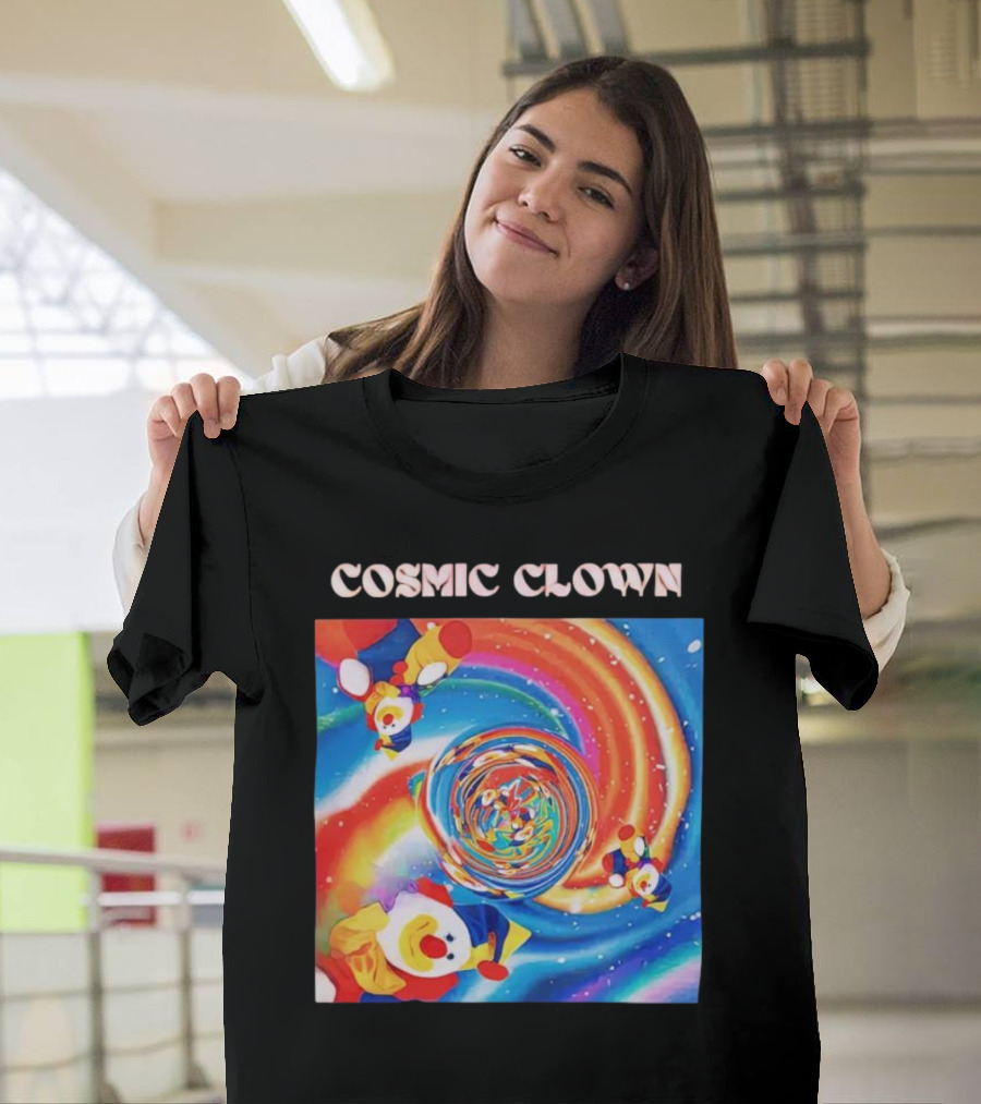 Cosmic Clown Whirlwind Of Colorful Jesters T-Shirt