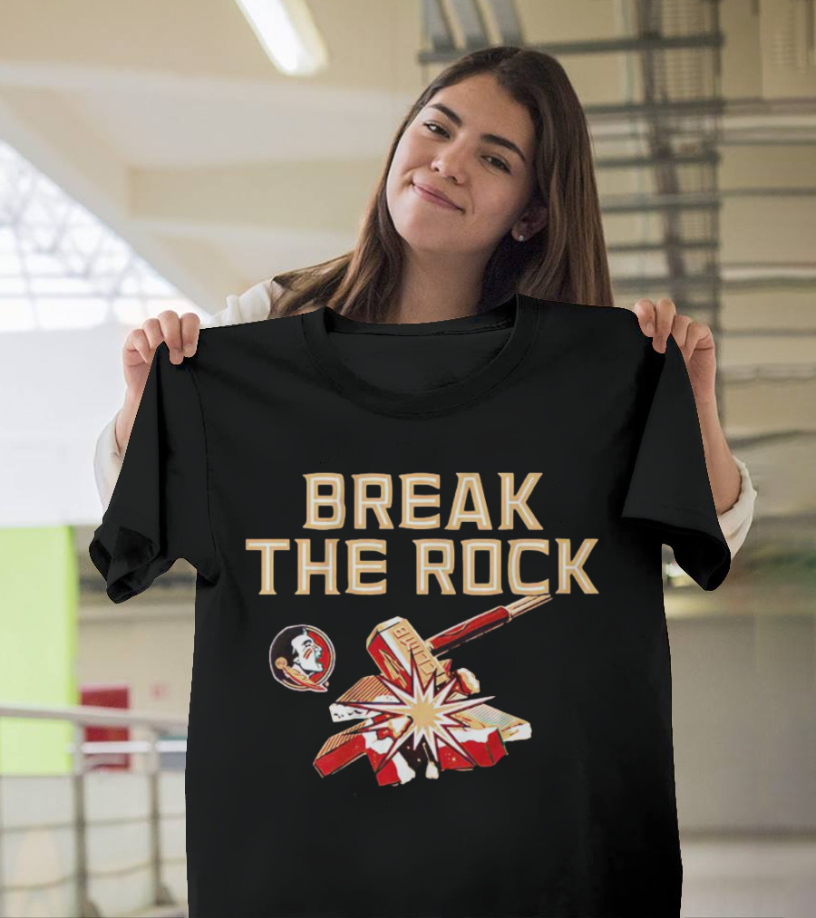 Florida State Seminoles Break the Rock with Logo and Hammer Explosion T-Shirt
