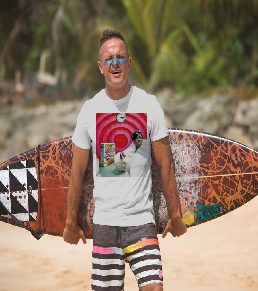 Missy Elliott Flav•O•Fleks Cereal With Red Spiral Clock Background T-Shirt