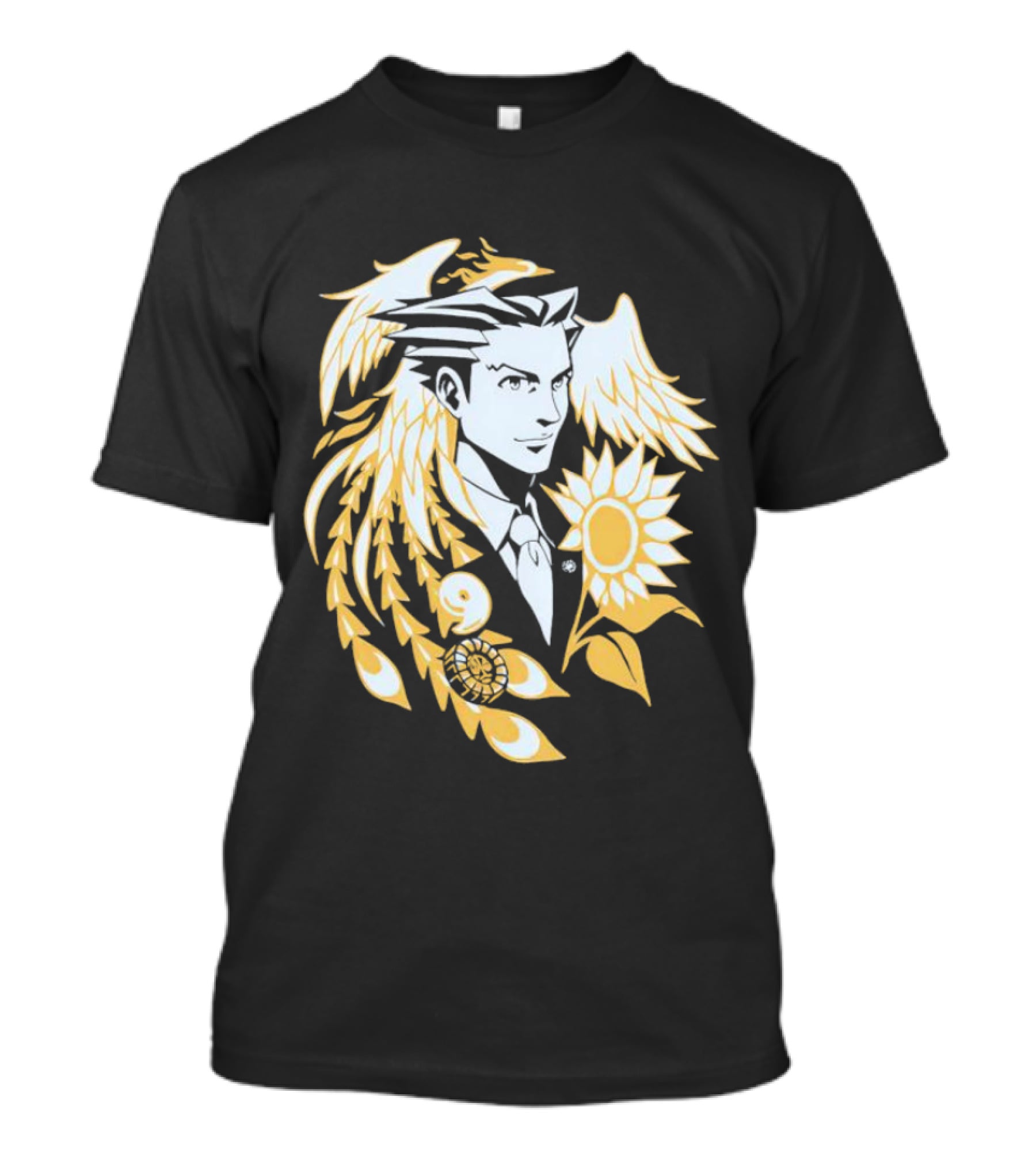 Phoenix Wright Sunflower Justice Attorney Wings Art Nouveau T-Shirt