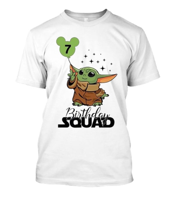 Baby Yoda Star Wars Birthday Squad 7 T-Shirt