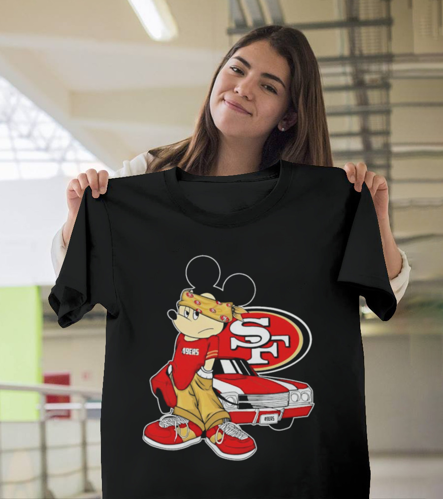 Mickey Mouse 49ers SF Car Pose T-Shirt