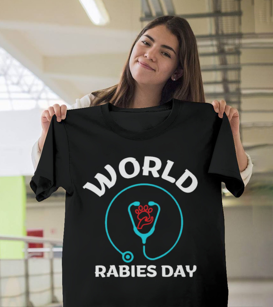 World Rabies Day Stethoscope Pawprint T-Shirt