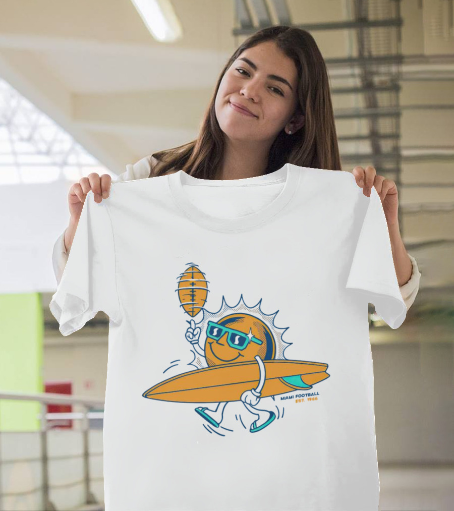 MiamI Football Sun Surfboard Est. 1926 T-Shirt