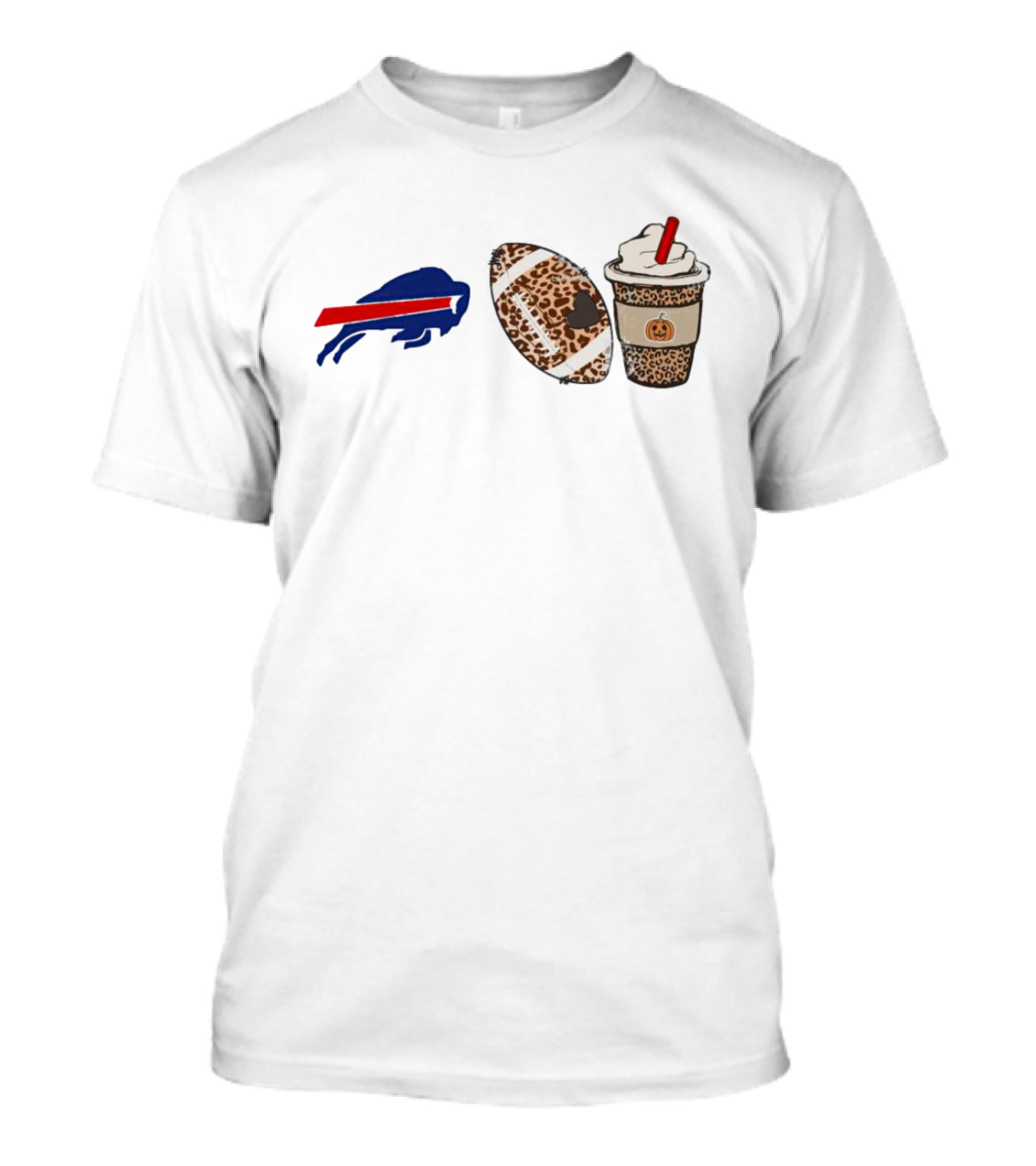 Buffalo Bills Fall Leopard Football Pumpkin Spice Coffee T-Shirt