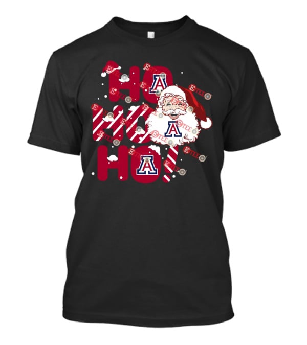 Arizona Wildcats Santa Claus Ho Ho Ho Christmas Holiday Spirit T-Shirt