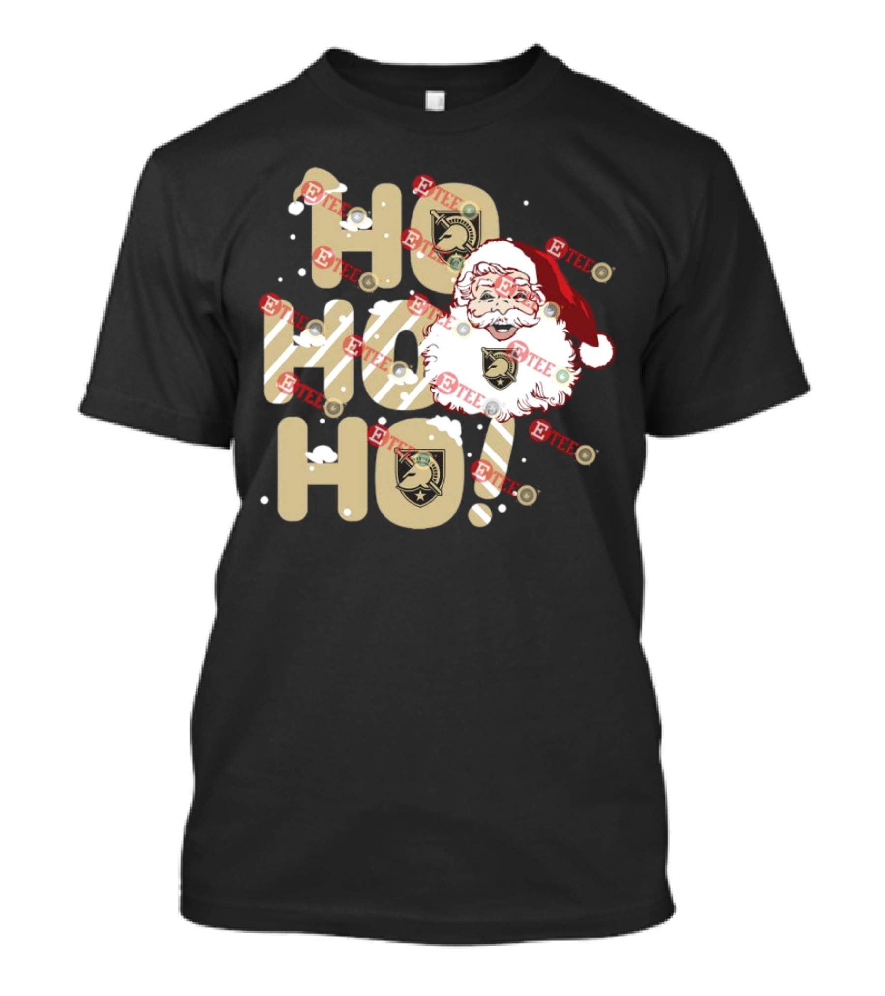Army Black Knights Santa Claus Ho Ho Ho Christmas Holiday Cheer T-Shirt