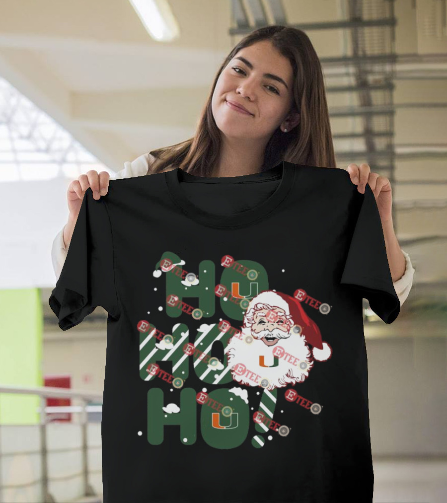 Ho Ho Ho Miami Hurricanes Santa Claus Christmas T-Shirt