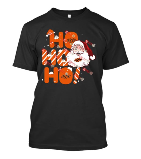 Oklahoma State Cowboys OSU Santa Claus Ho Ho Ho Christmas T-Shirt